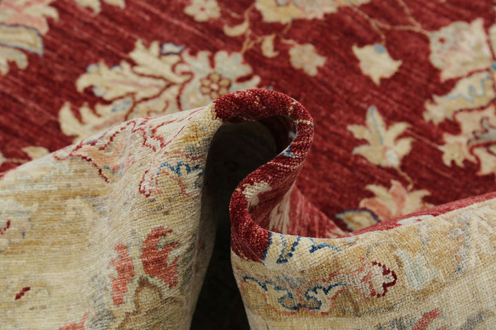 Afghan Ziegler Rug 7' 11" x 9' 1" Hand-Knotted | No. AT73848
