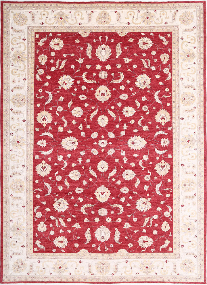 Afghan Ziegler Rug 12' 3" x 17' 1" Hand-Knotted