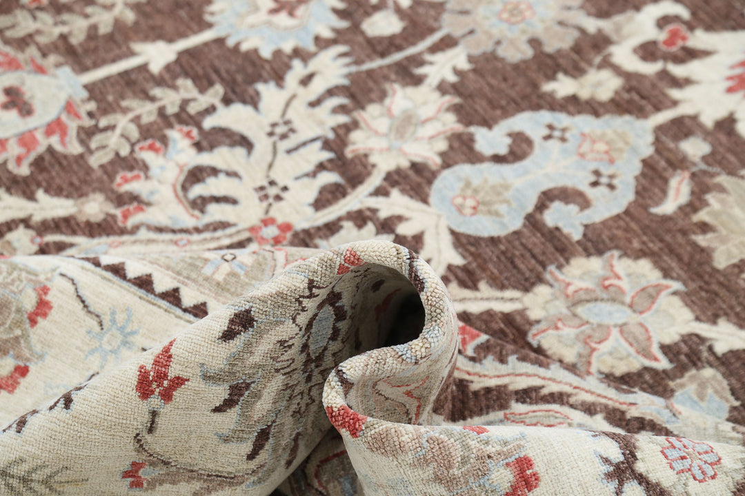 Afghan Ziegler Rug 11' 8" x 14' 11" Hand-Knotted | No. AT71196