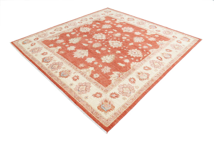 Afghan Ziegler Rug 7' 9" x 8' 2" Hand-Knotted | No. AT74517