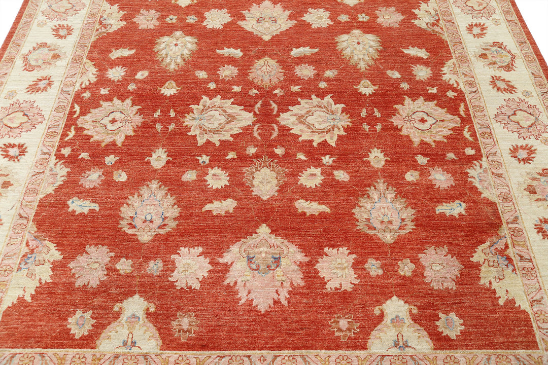 Afghan Ziegler Rug 7' 9" x 8' 2" Hand-Knotted | No. AT74517