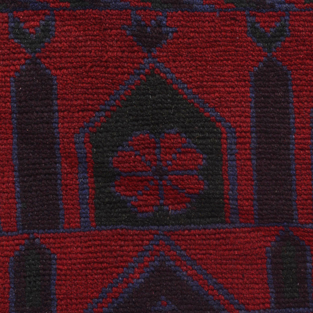 Red Afghan Prayer Rug 2' 8" x 4' 6" Hand-Knotted | No. AL38745