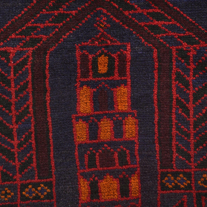 Afghan Prayer Rug 2' 8" x 4' 7" Hand-Knotted | No. AL67614