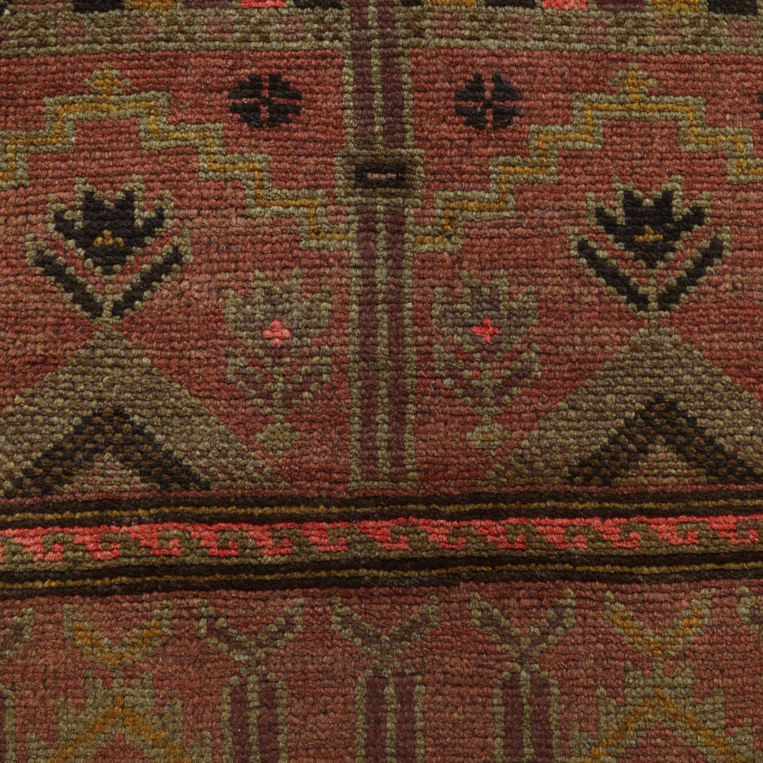 Brown Afghan Prayer Rug 2' 9" x 4' 2" Hand-Knotted | No. AL79018
