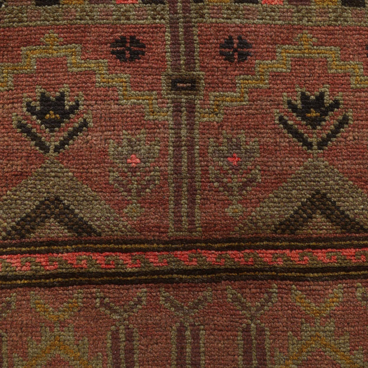Brown Afghan Prayer Rug 2' 9" x 4' 2" Hand-Knotted | No. AL79018