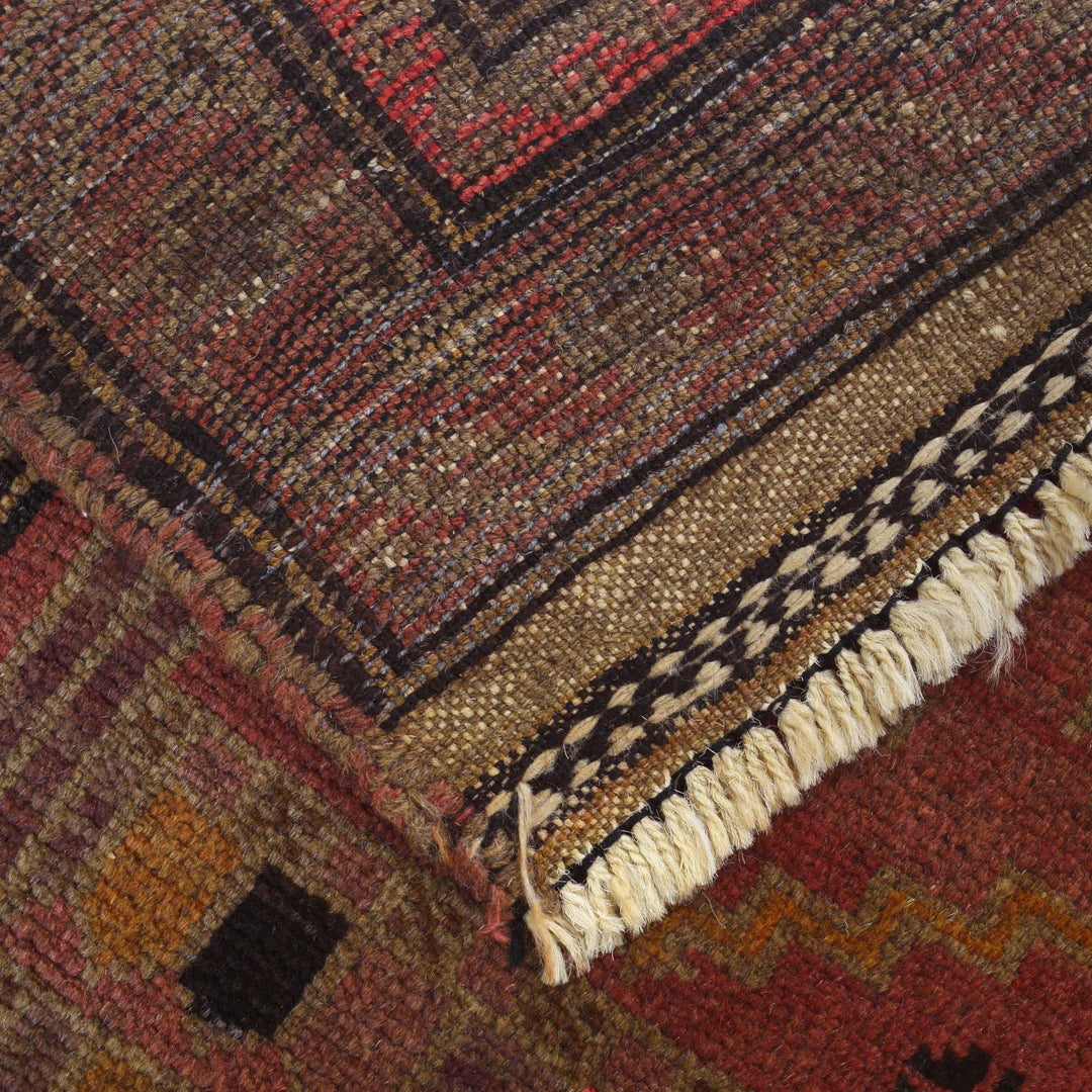 Brown Afghan Prayer Rug 2' 9" x 4' 2" Hand-Knotted | No. AL79018