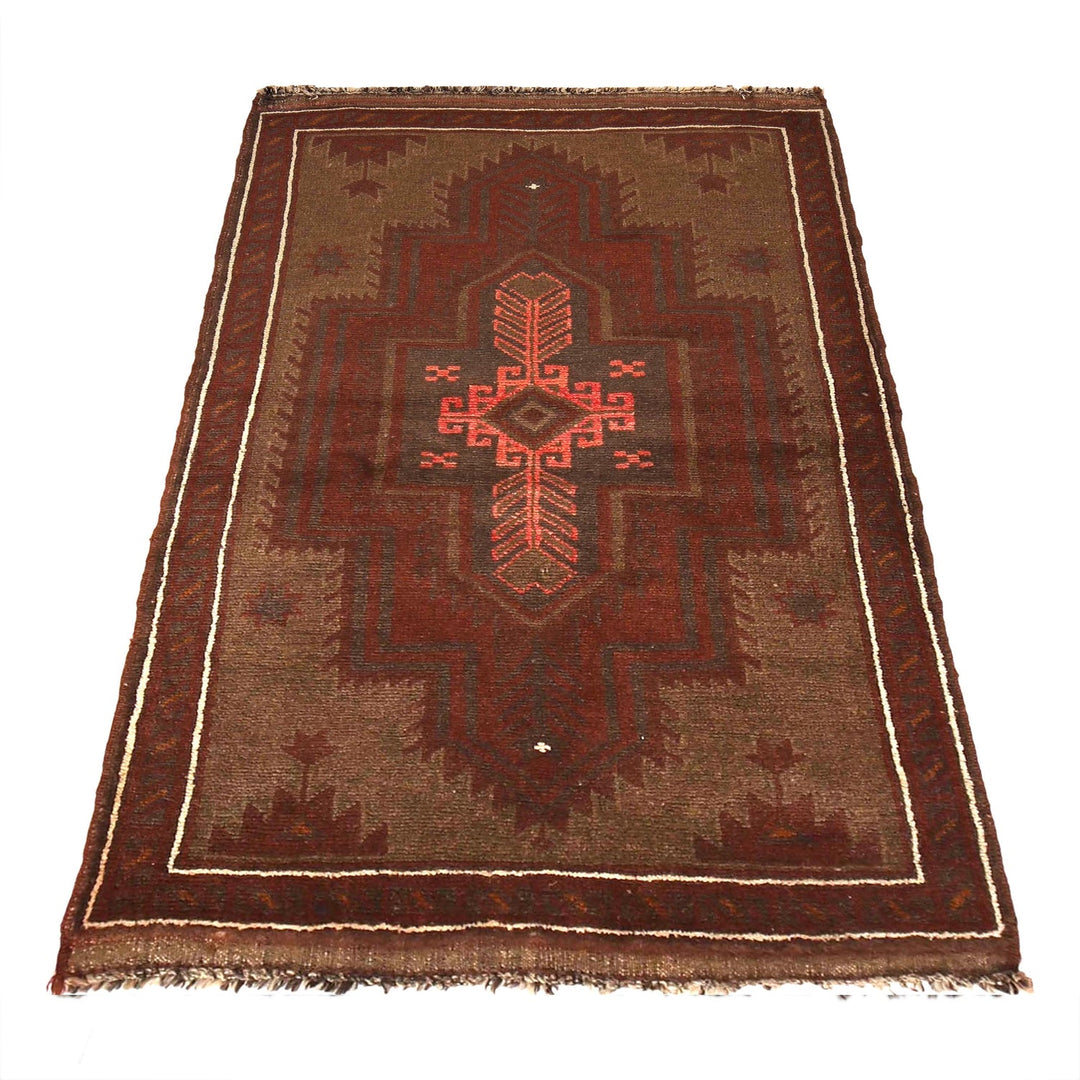 Brown Color Overdyed Area Rug 3' 1" x 4' 8" - No. AL67661