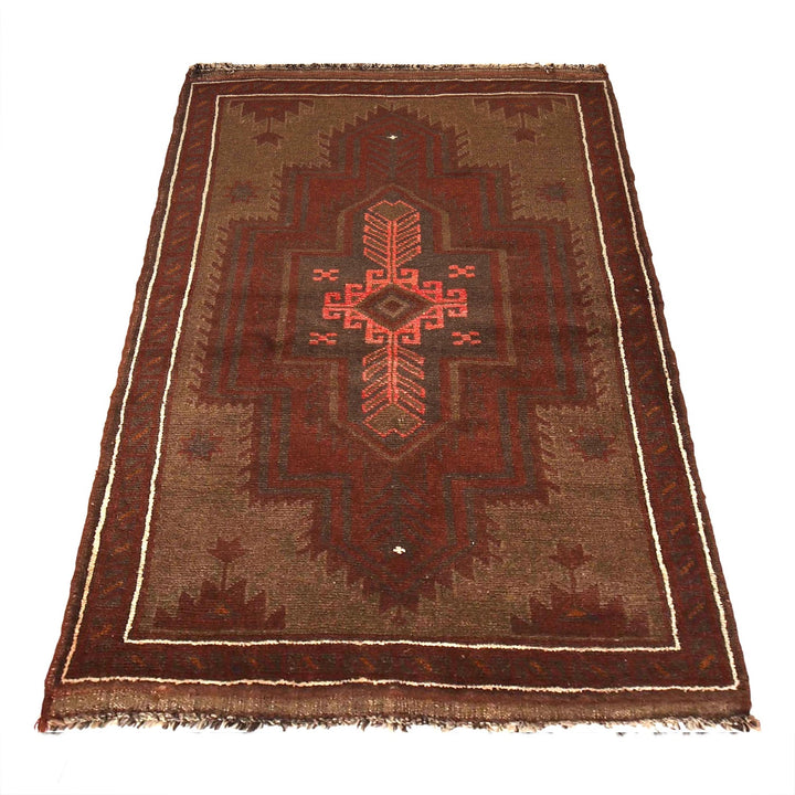 Brown Color Overdyed Area Rug 3' 1" x 4' 8" - No. AL67661