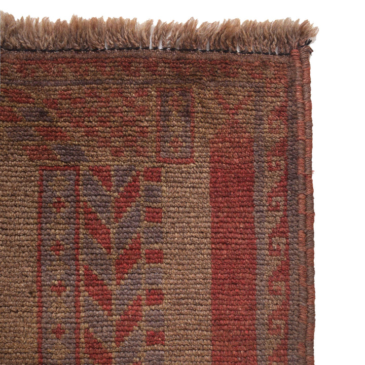 Brown Afghan Prayer Rug 2' 6" x 4' 2" Hand-Knotted | No. AL83635