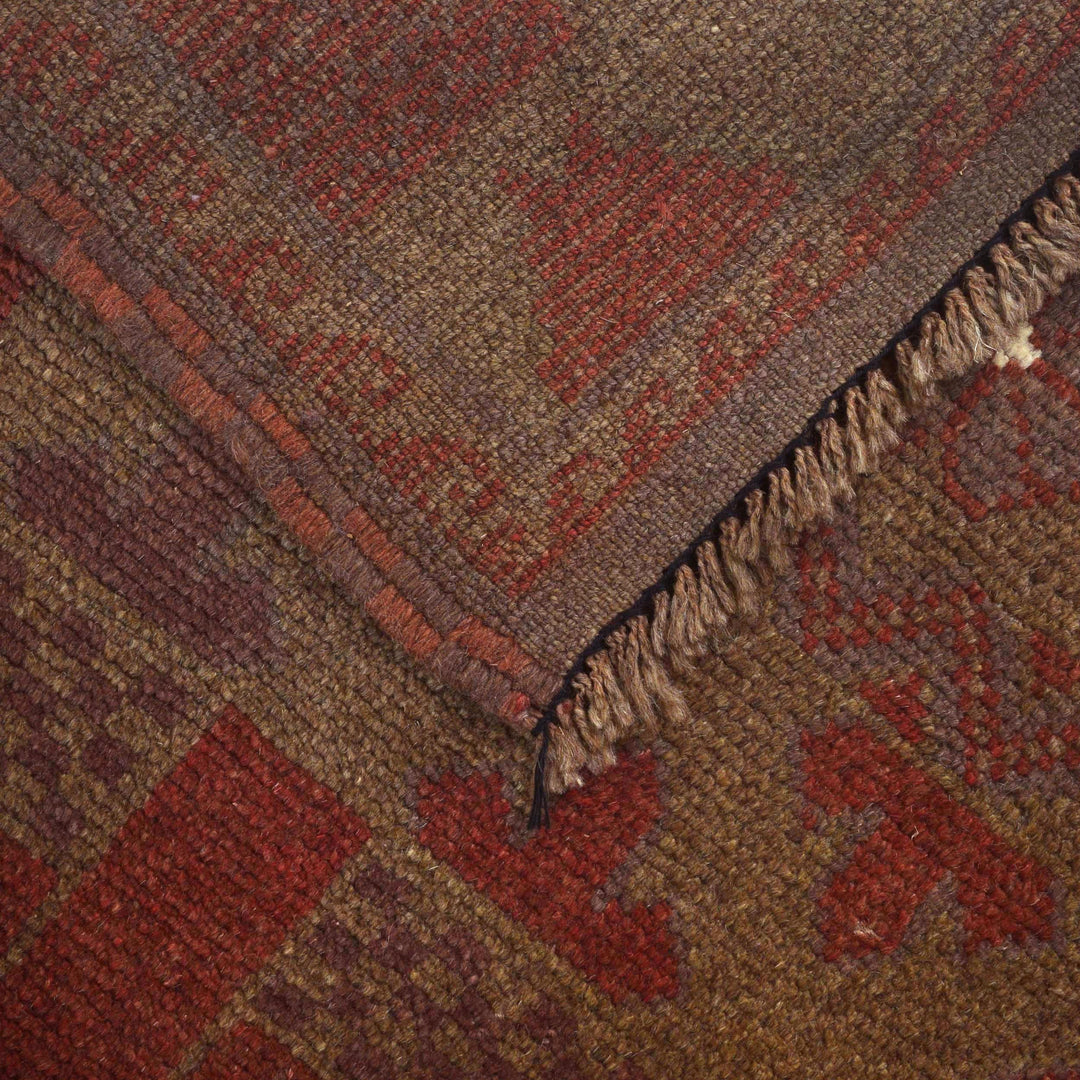 Brown Afghan Prayer Rug 2' 6" x 4' 2" Hand-Knotted | No. AL83635