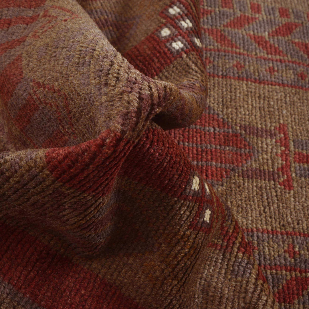 Brown Afghan Prayer Rug 2' 6" x 4' 2" Hand-Knotted | No. AL83635