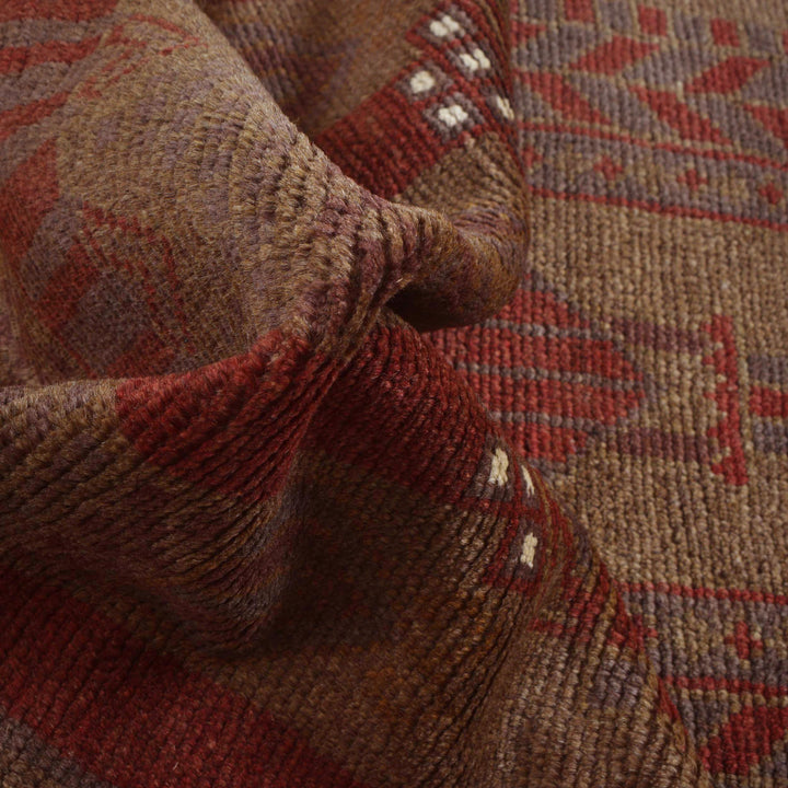 Brown Afghan Prayer Rug 2' 6" x 4' 2" Hand-Knotted | No. AL83635