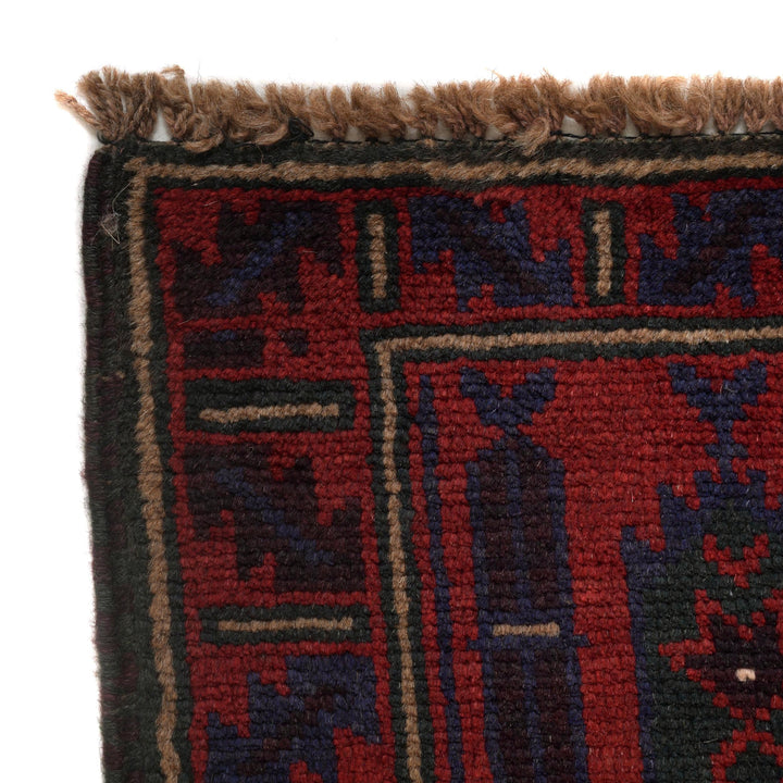 Red Afghan Prayer Rug 3' 0" x 4' 8" Hand-Knotted view