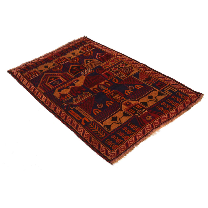 Afghan Prayer Rug 3' 1" x 4' 8" Hand-Knotted view