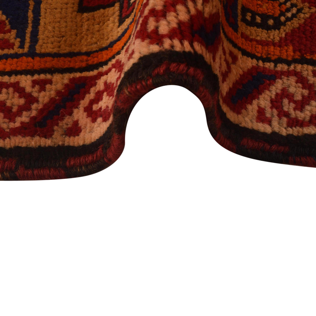 Afghan Prayer Rug 3' 1" x 4' 8" Hand-Knotted texture