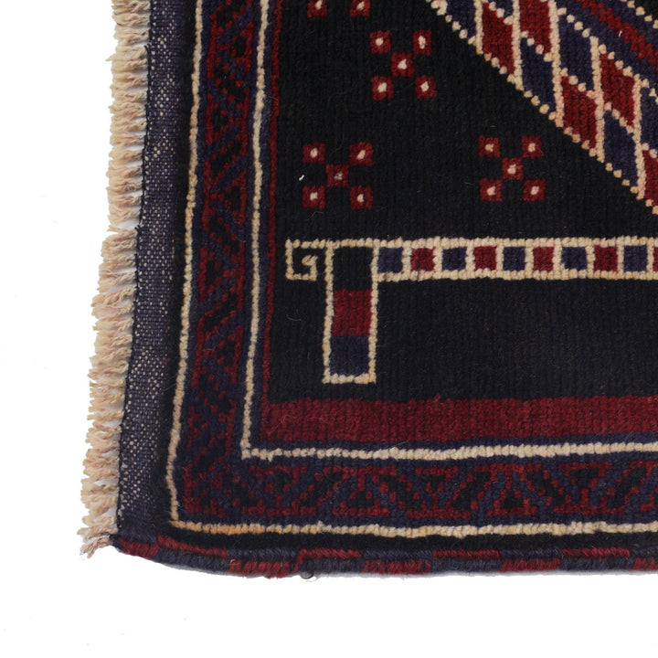 Afghan Prayer Rug 2' 11" x 4' 5" Hand-Knotted view