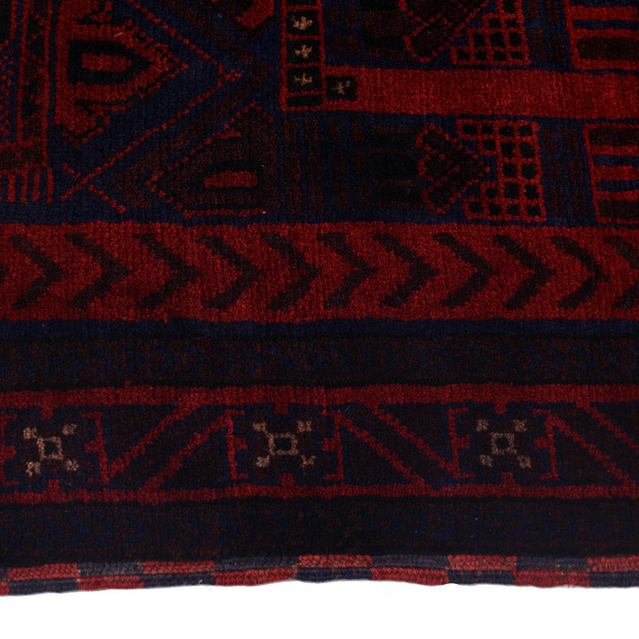 Afghan Prayer Rug 3' 0" x 4' 8" Hand-Knotted detail