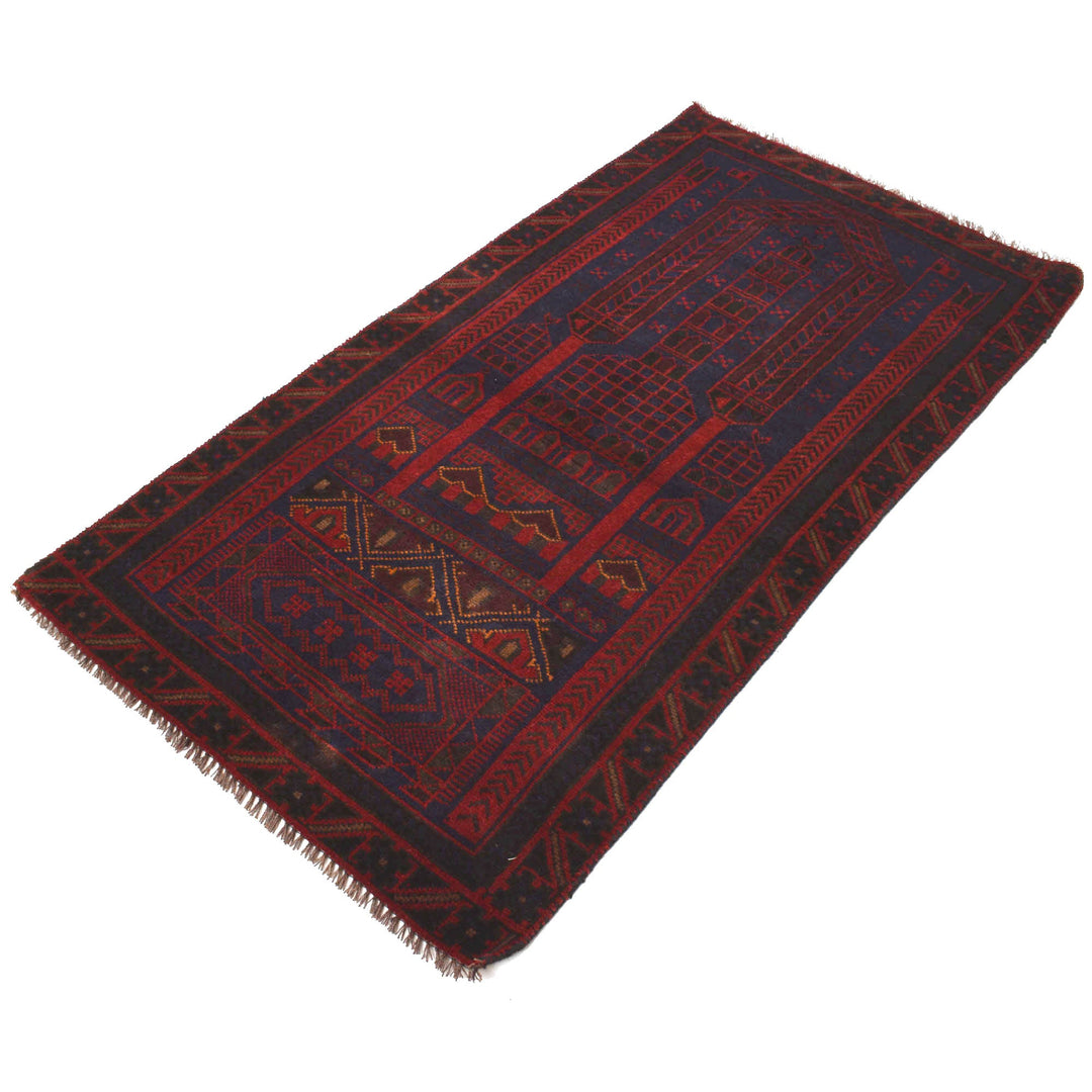 Afghan Prayer Rug 2' 9" x 5' 0" Hand-Knotted pattern
