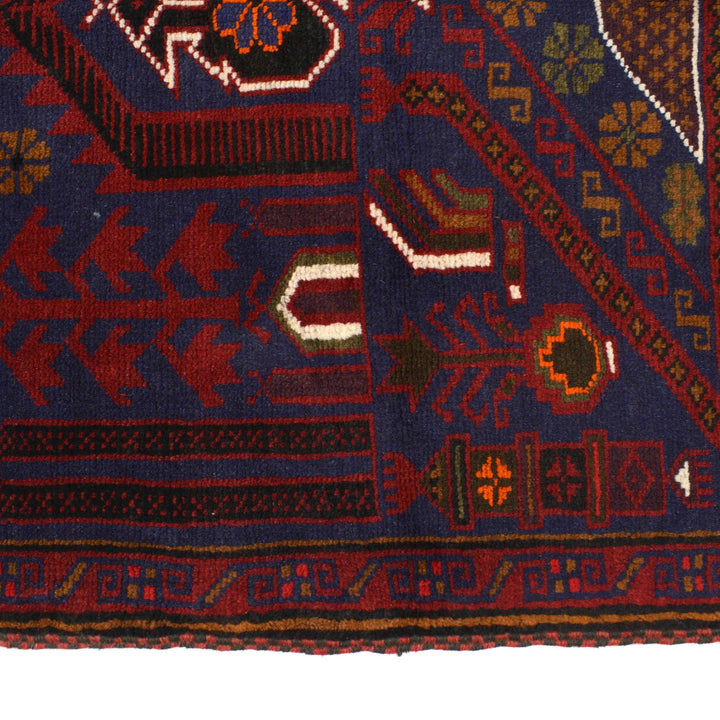 Afghan Prayer Rug 3' 1" x 4' 6" Hand-Knotted | No. AL56955