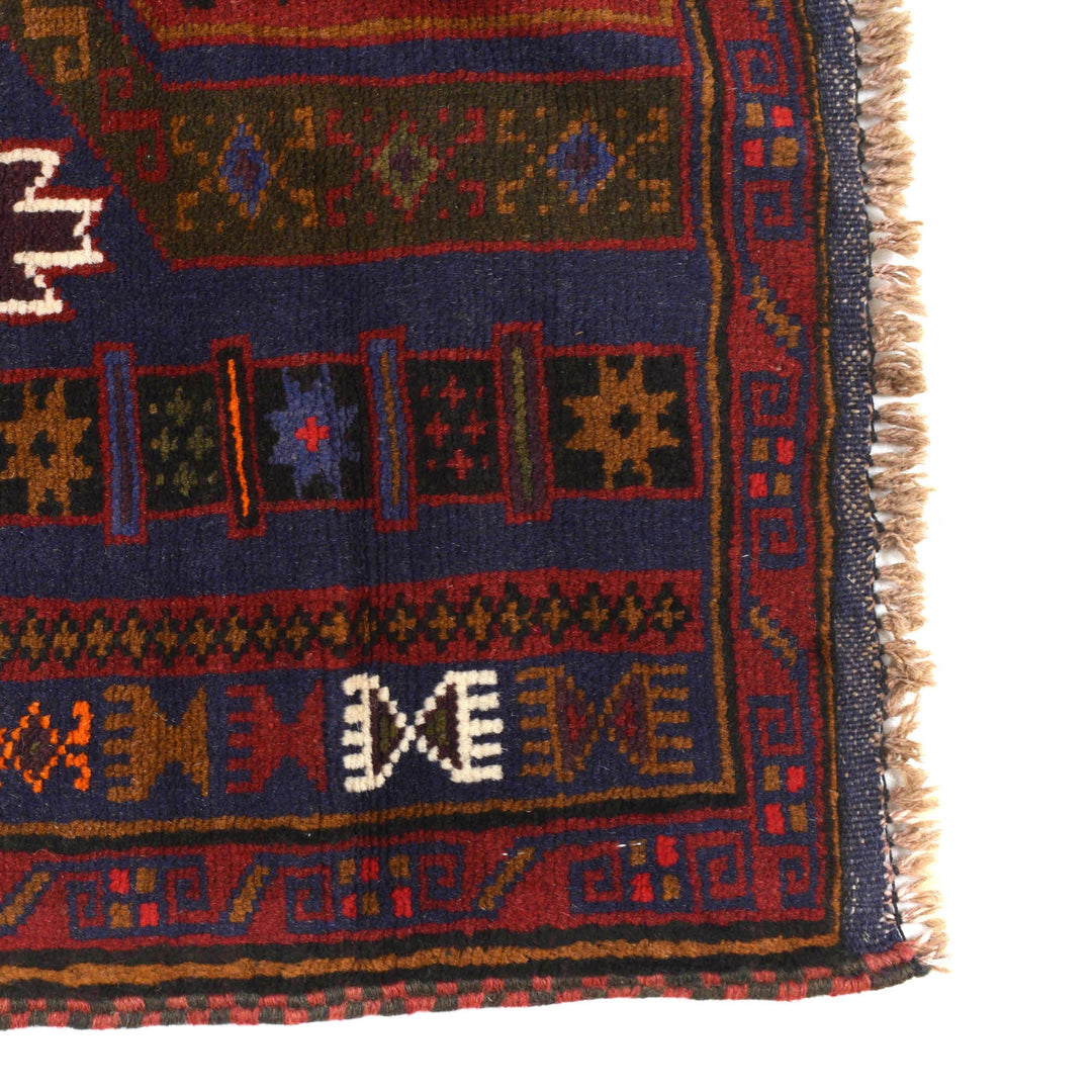 Afghan Prayer Rug 3' 1" x 4' 6" Hand-Knotted | No. AL56955