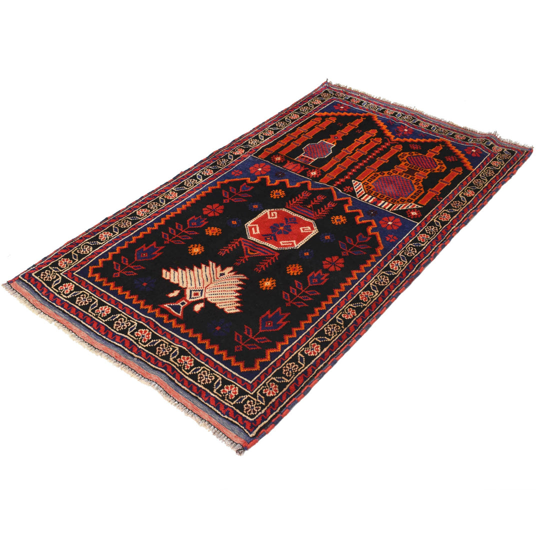 Afghan Prayer Rug 3' 0" x 5' 0" Hand-Knotted | No. AL67811