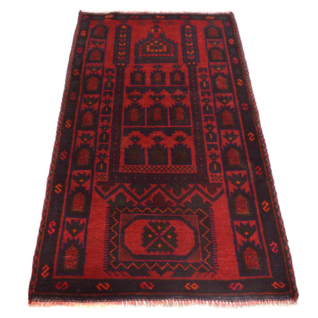 Red Color Prayer Rug 2' 8" x 4' 9" - No. AL27085