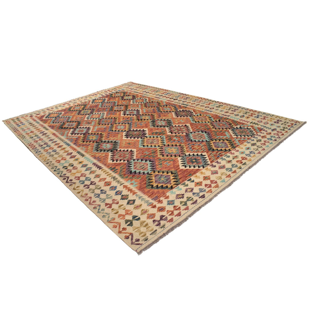 Hand Woven Wool Kelim 8' 7" x 11' 5" - No. AL38509