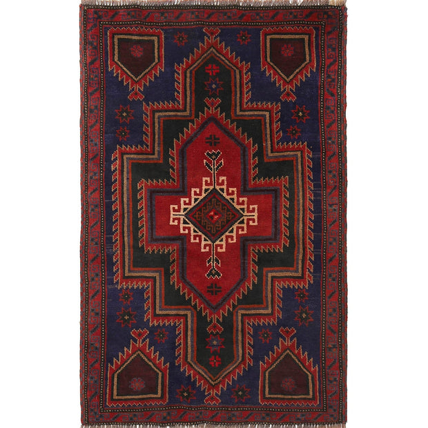 Hand Knotted Baluchi Rug 3' 1" x 4' 9" - No. AL20518