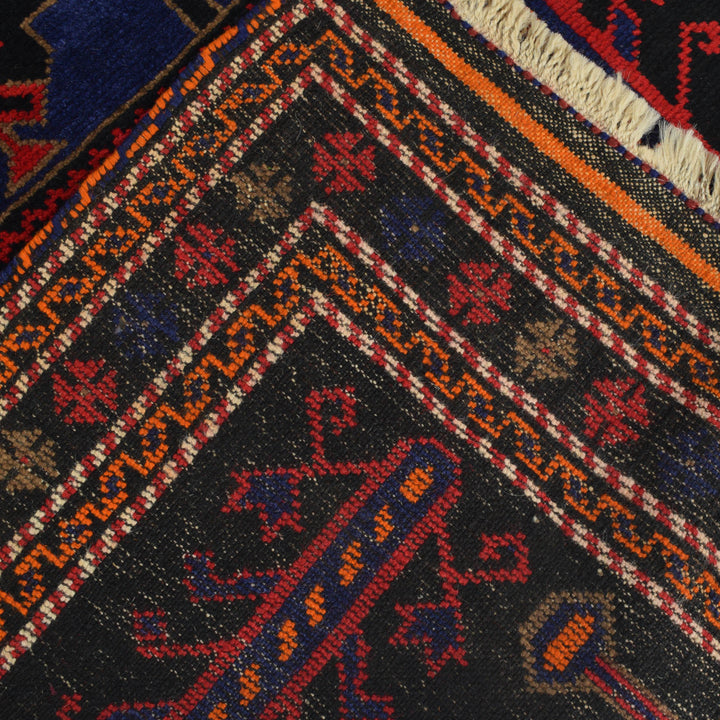 Afghan Prayer Rug 3' 0" x 4' 5" Hand-Knotted border