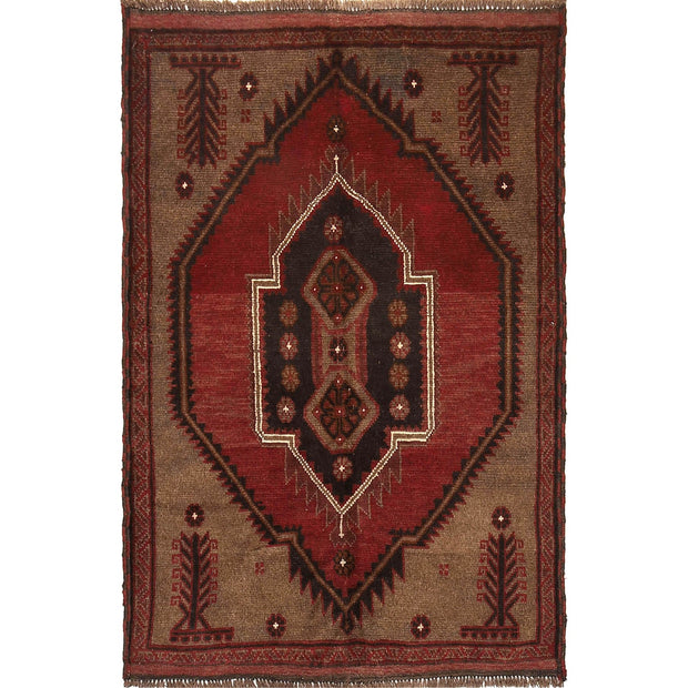 Brown Color Overdyed Area Rug 2' 9" x 4' 6" - No. AL18565
