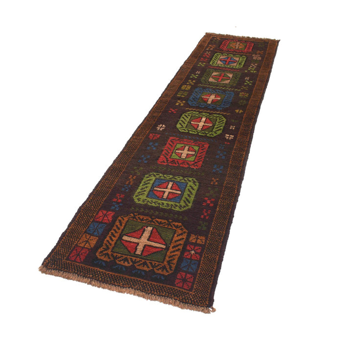 Hand-Knotted Baluchi Runner Rug 2' 4" x 9' 6" - No. AL16827