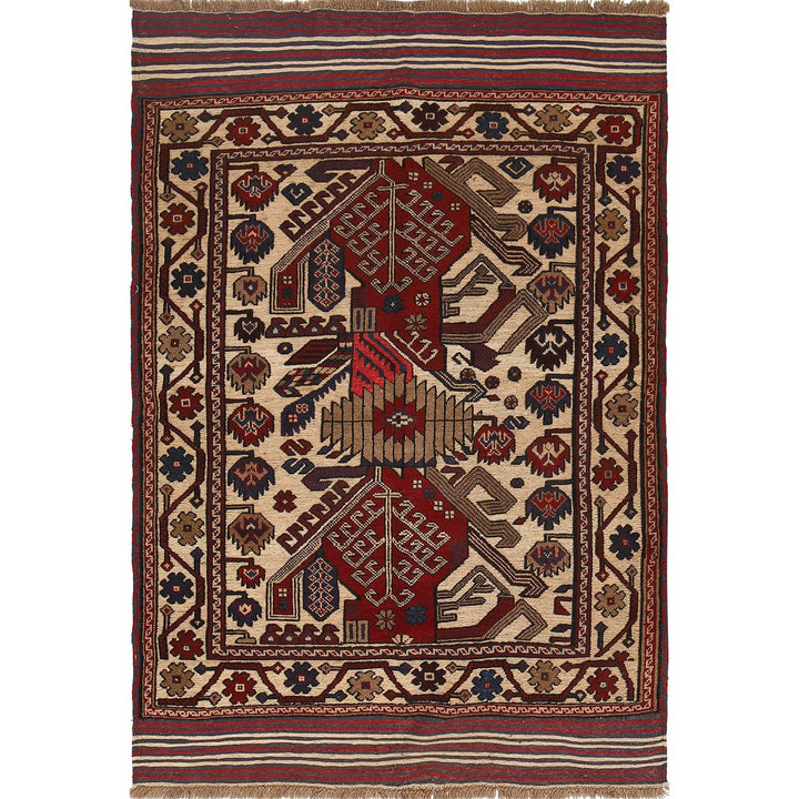 Handmade Barjista Kilim Rug 4' 2" x 6' 1" - No. AL43595