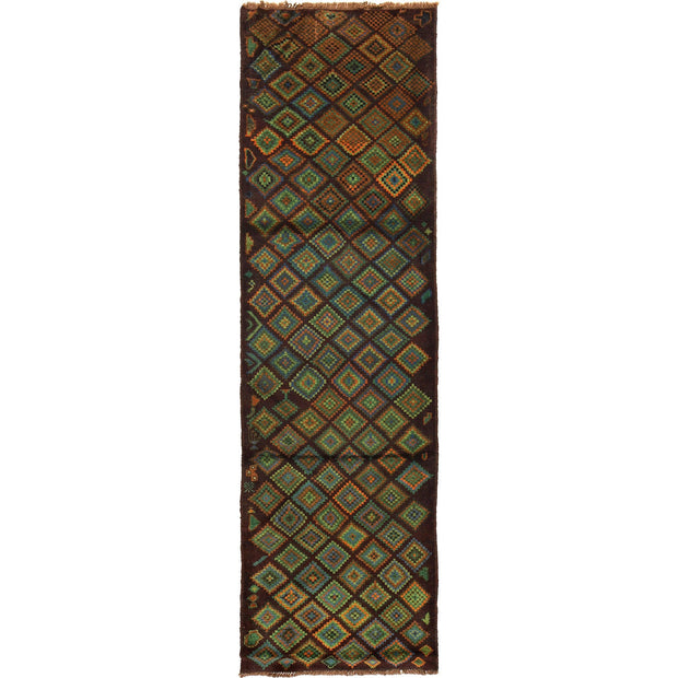 Hand-Knotted Baluchi Runner Rug 2' 9" x 9' 9" - No. AL44044