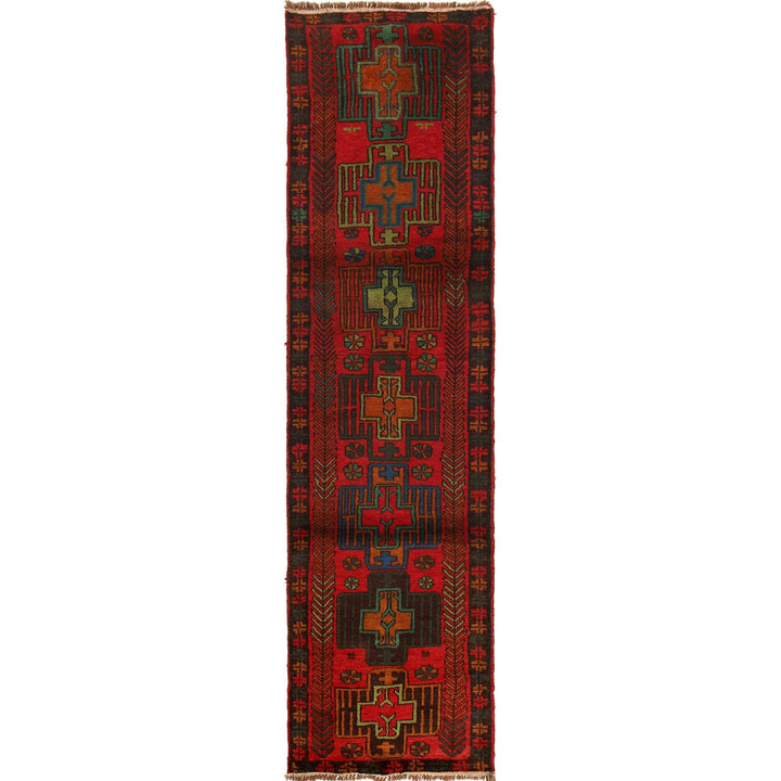Hand-Knotted Baluchi Runner Rug 2' 7" x 10' 1" - No. AL70920