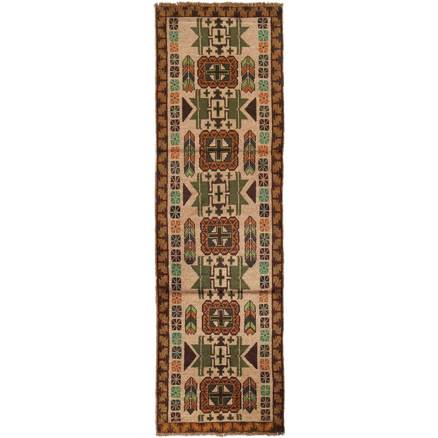 Hand-Knotted Baluchi Runner Rug 2' 8" x 9' 6" - No. AL31452