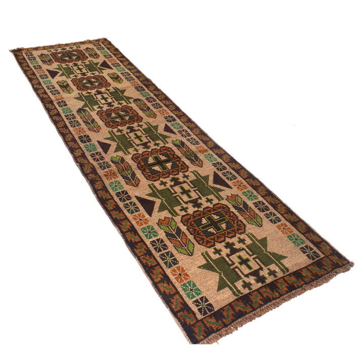 Hand-Knotted Baluchi Runner Rug 2' 8" x 9' 6" - No. AL31452