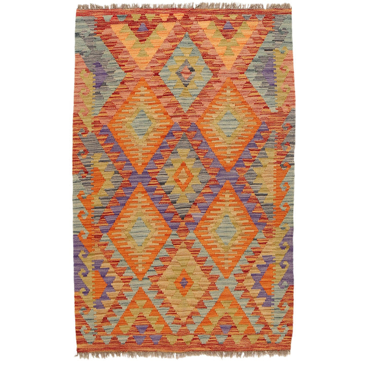 Handmade Vegetable Kilim 3' 2" x 5' 1" - No. AL61163