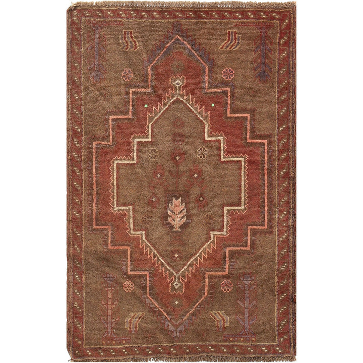 Brown Color Overdyed Area Rug 3' 0" x 4' 9" - No. AL39968