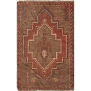 Brown Color Overdyed Area Rug 3' 0" x 4' 9" - No. AL39968