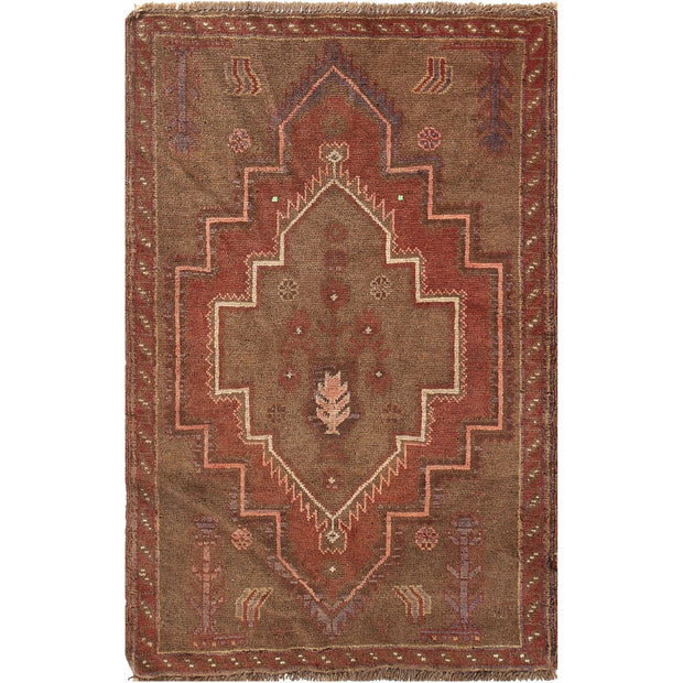 Brown Color Overdyed Area Rug 3' 0" x 4' 9" - No. AL39968