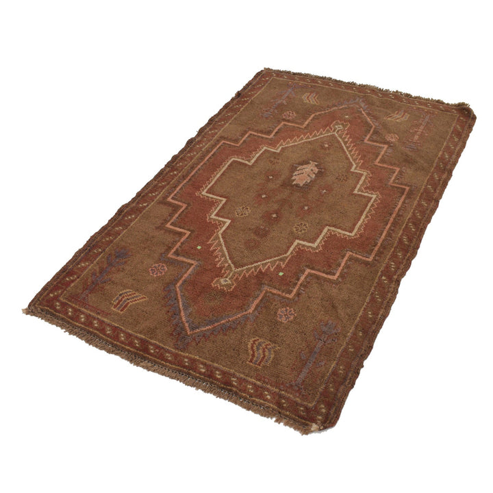 Brown Color Overdyed Area Rug 3' 0" x 4' 9" - No. AL39968
