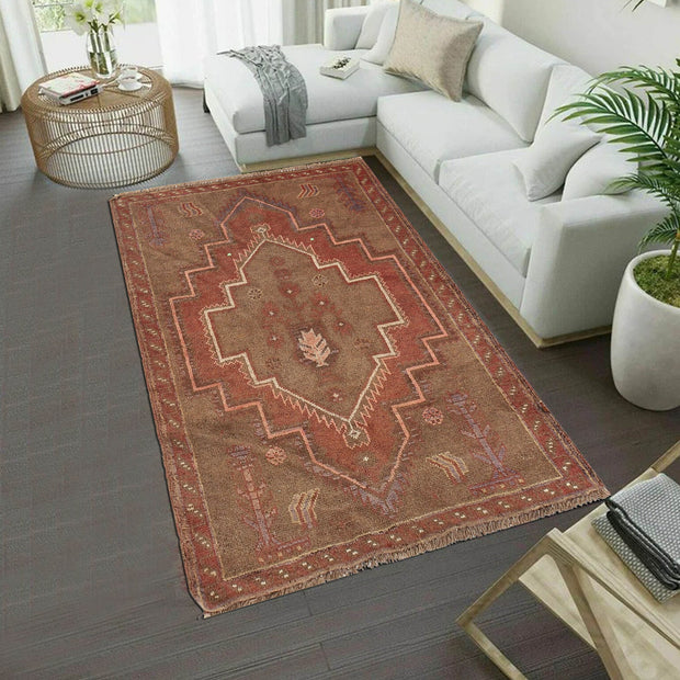 Brown Color Overdyed Area Rug 3' 0" x 4' 9" - No. AL39968