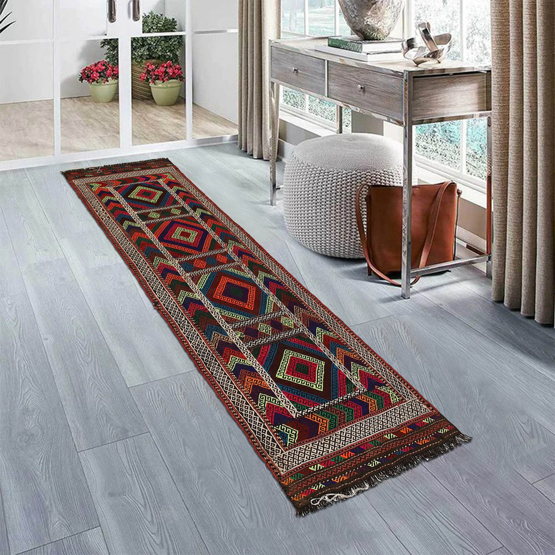 Tribal Afghan Suzani Kilim Runner 2' 0" x 6' 3" - No. AL71799
