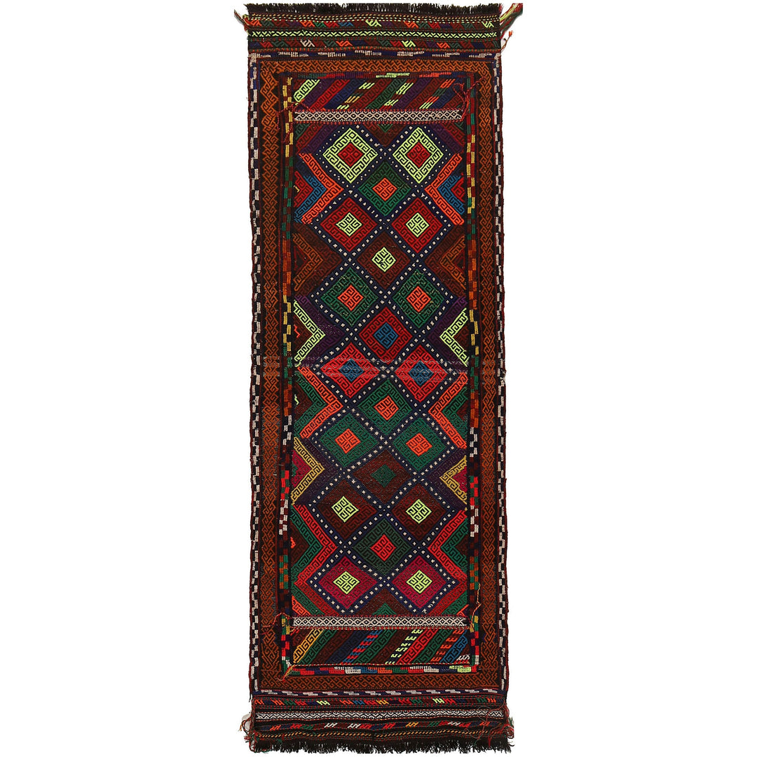 Afghan Suzani Kilim Runner 2' 4" x 6' 8" Flat-Weave