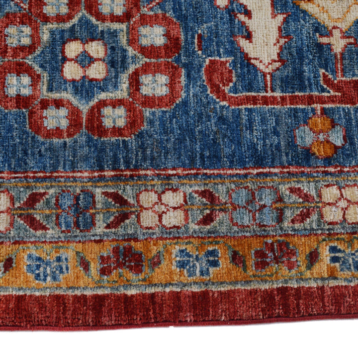 Afghan Heriz Rug 9'11" x 13'10" Hand-Knotted detail