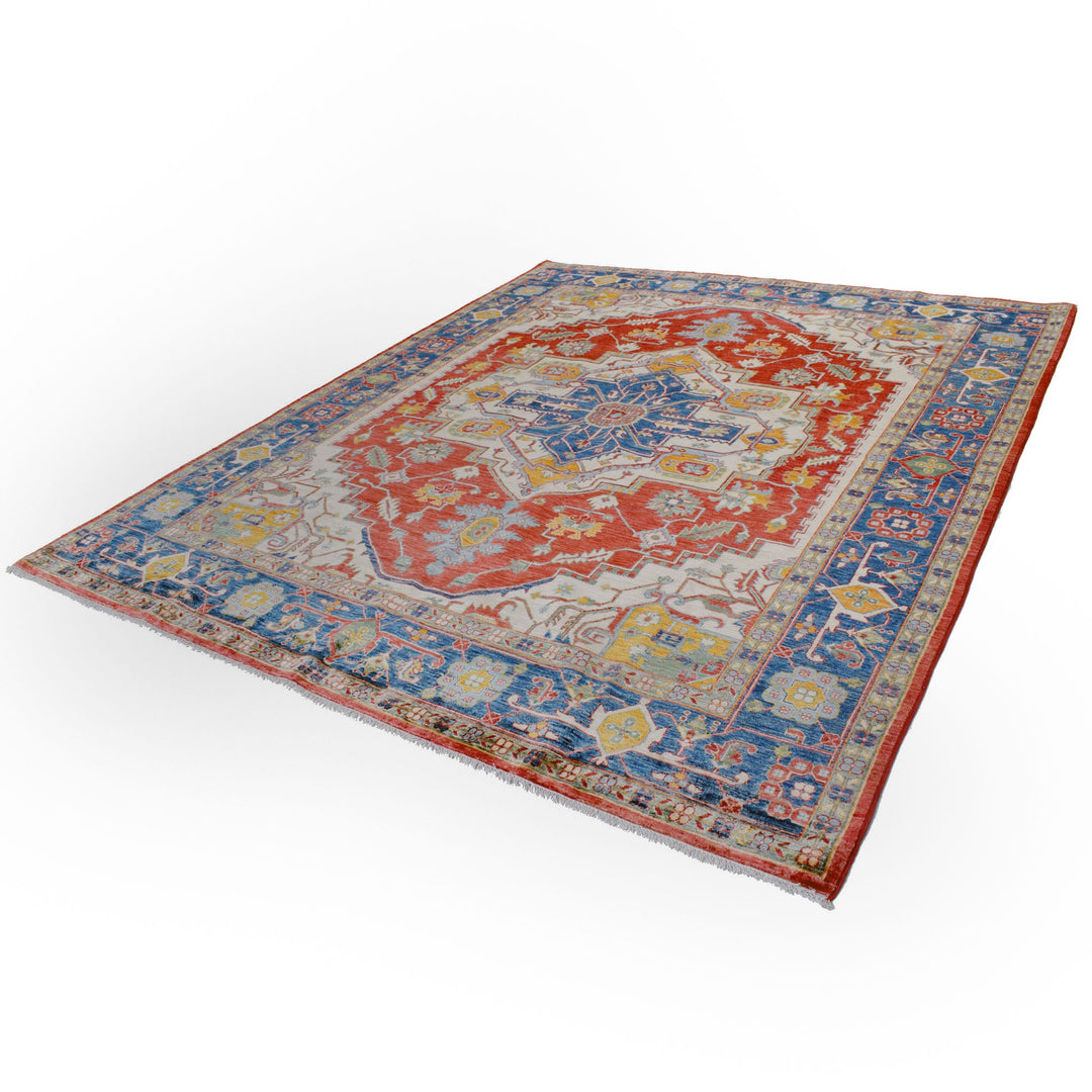 Handmade Persian Design Heriz Carpet 8' 1" x 9' 9" - No. AL15982