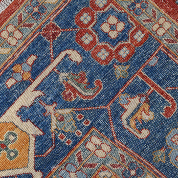 Afghan Heriz Rug 8' 11" x 12' 0" Hand-Knotted border