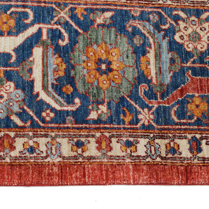 Afghan Heriz Rug 10' 0" x 13' 6" Hand-Knotted detail