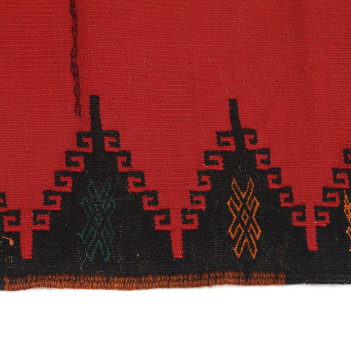 Red Afghan Sufra Kilem Rug 1' 9" x 4' 2" Flat-Weave | No. AL29679