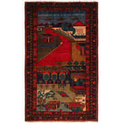 Handmade Pictorial Carpet 2' 11" x 4' 8" - No. AL30119